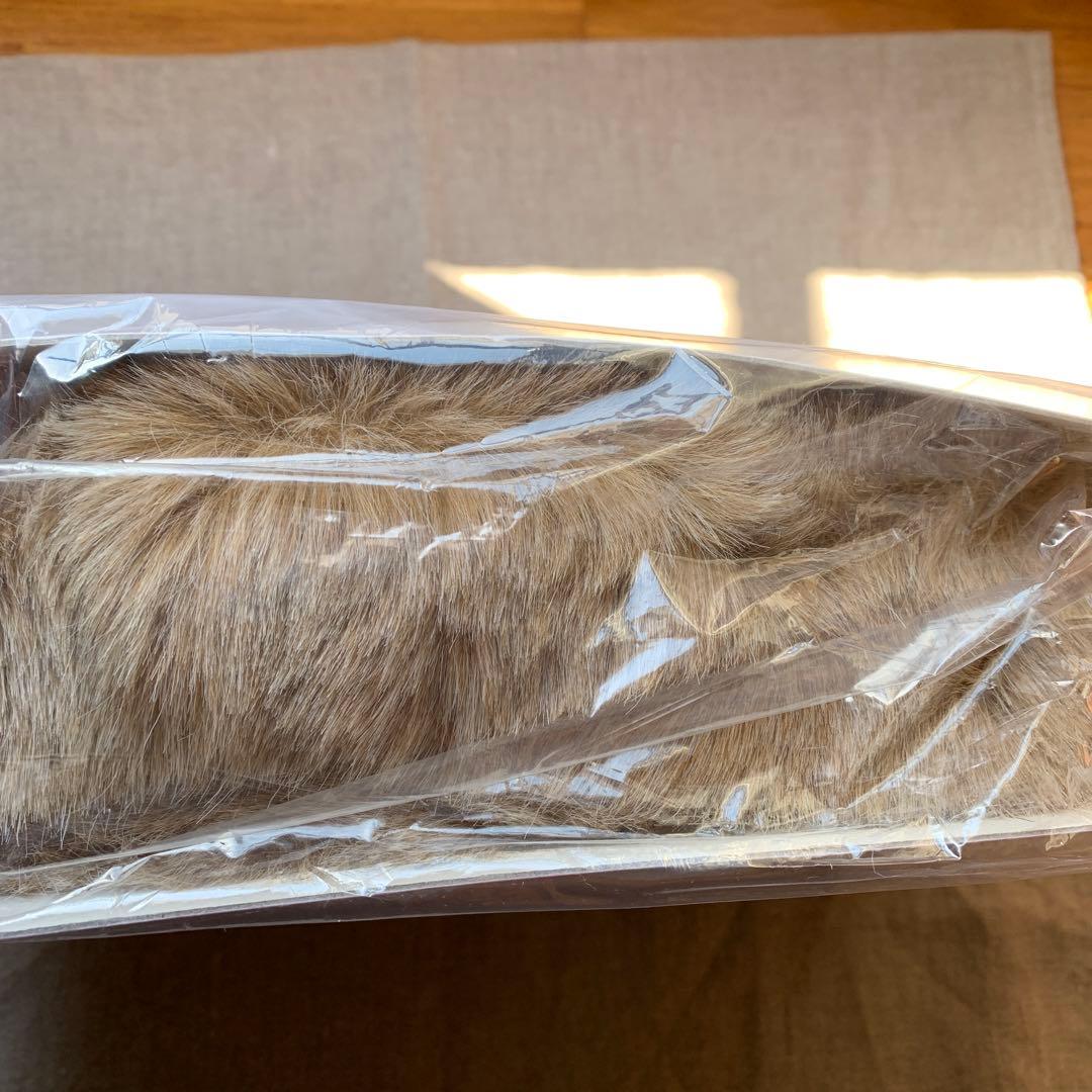 新品未開封☆フェイクファーテープ ベージュ☆8cm×10m