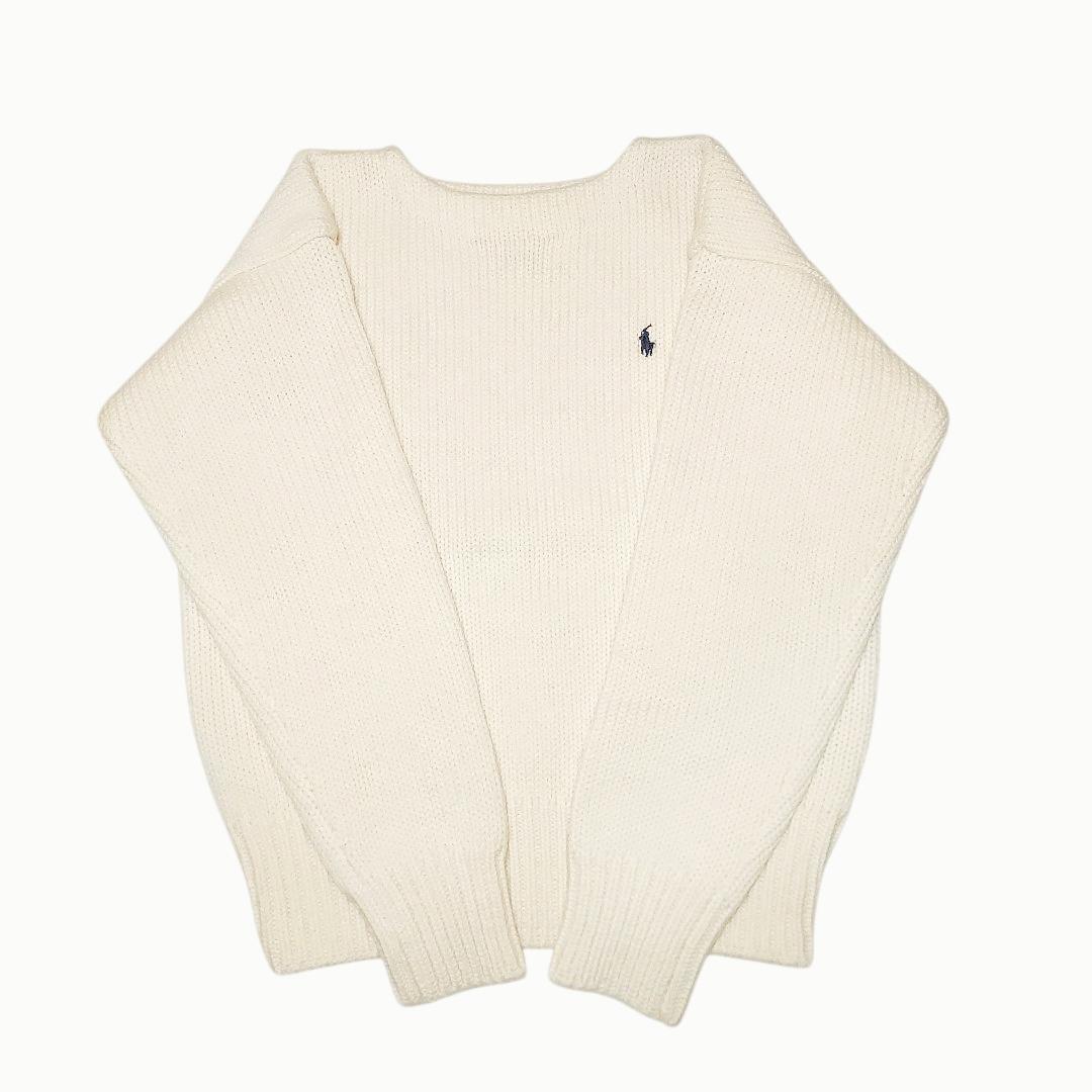 ポロラルフローレン✨ローゲージニット ざっくりボリューム 厚手 あったか オフ白