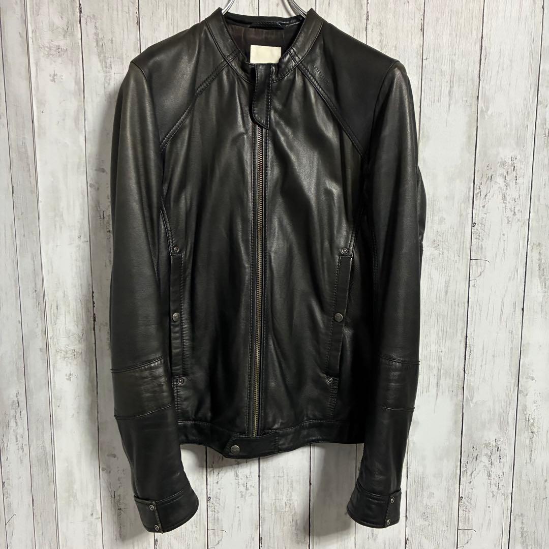 DIESELディーゼル 羊革ラムレザージャケット シングルライダース Sサイズ