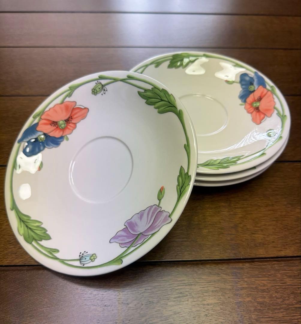 ビレロイ＆ボッホ アマポーラスープカップのソーサーのみ 4枚