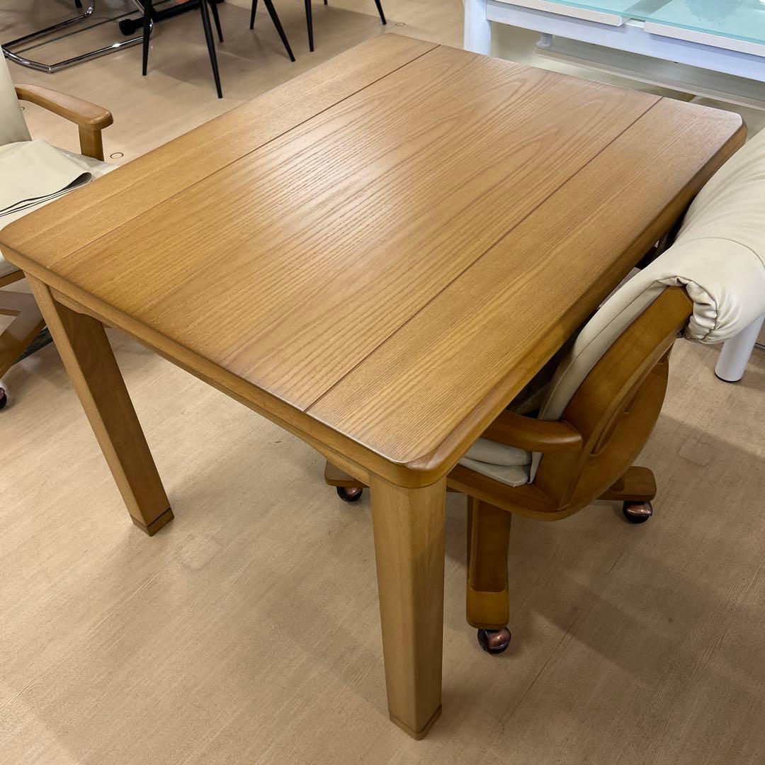 展示品★ハイタイプコタツセット 4点セット ダイニングこたつ 和モダン 布団付