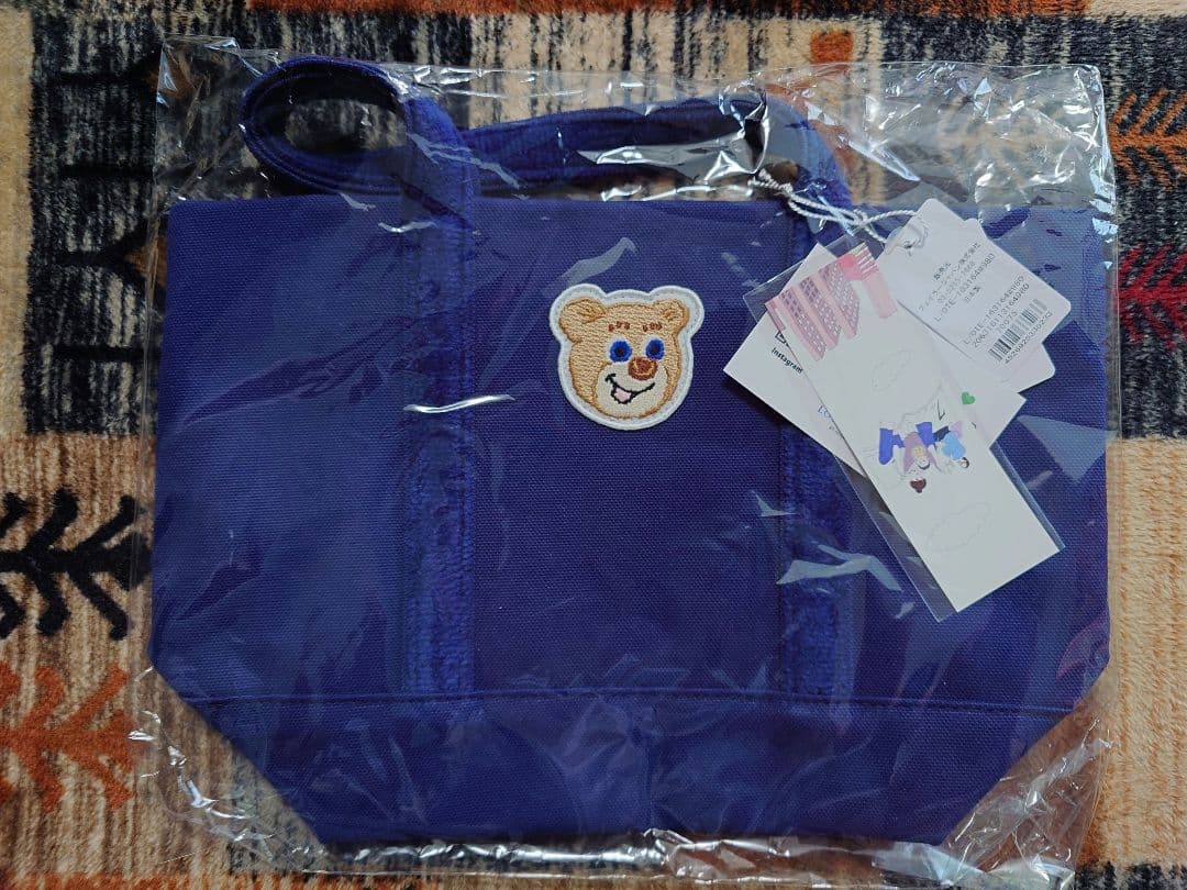 ラブラリーバイフェイラー　オールドテディ ワッペントートバッグ ネイビー 小