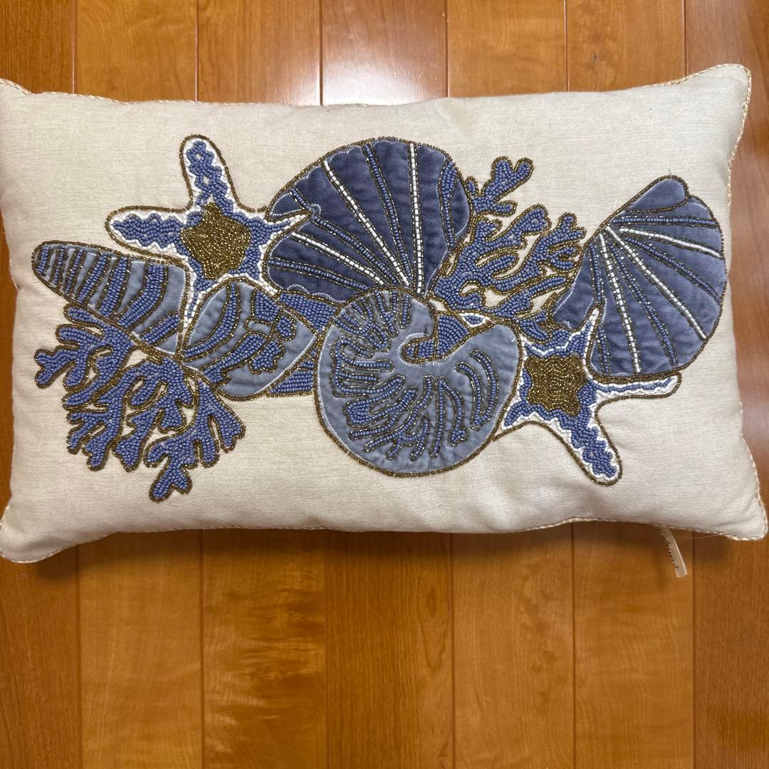 RED BAMBOO 海洋生物刺繍クッションカバー