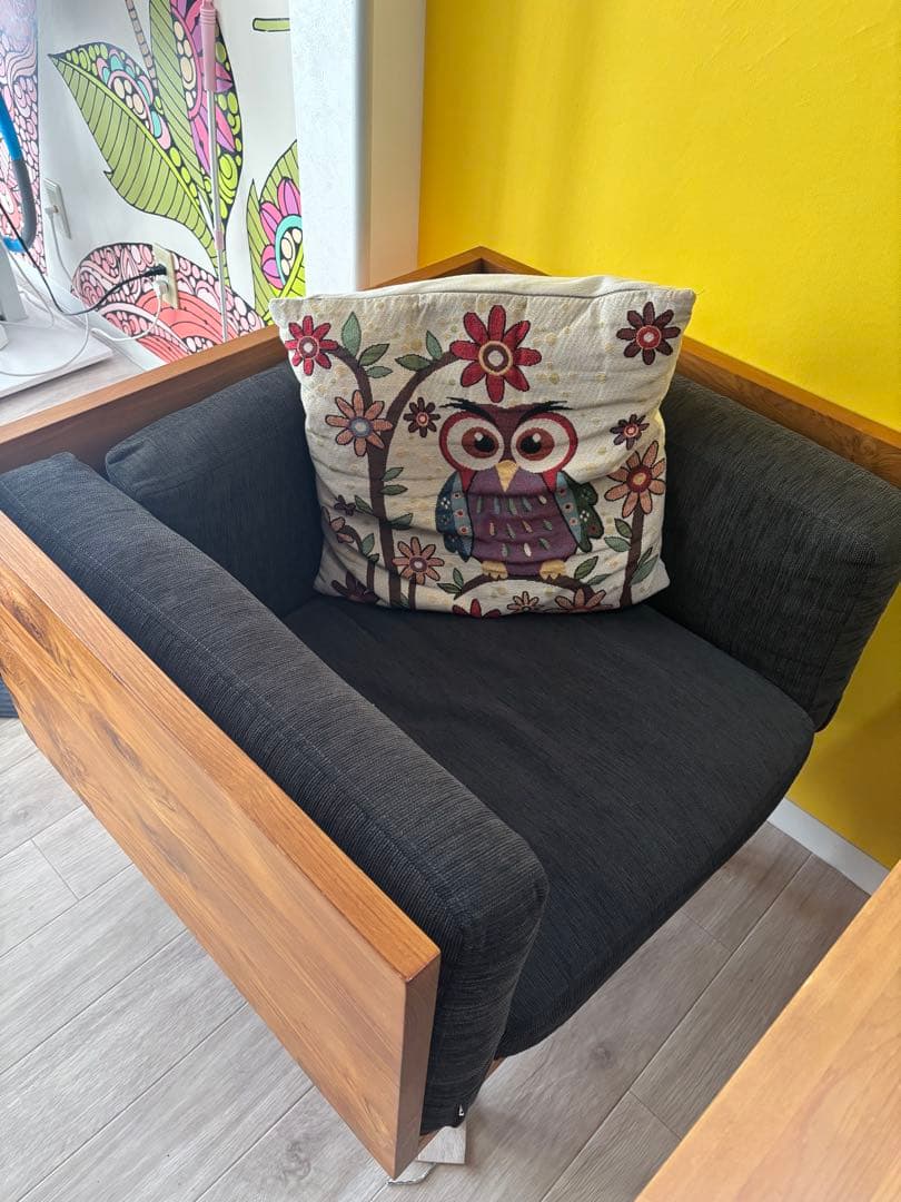 最終価格！【CHLOROS】チーク無垢材 1人がけソファ　15日出品取下げ