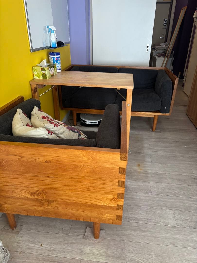 最終価格！【CHLOROS】チーク無垢材 1人がけソファ　15日出品取下げ