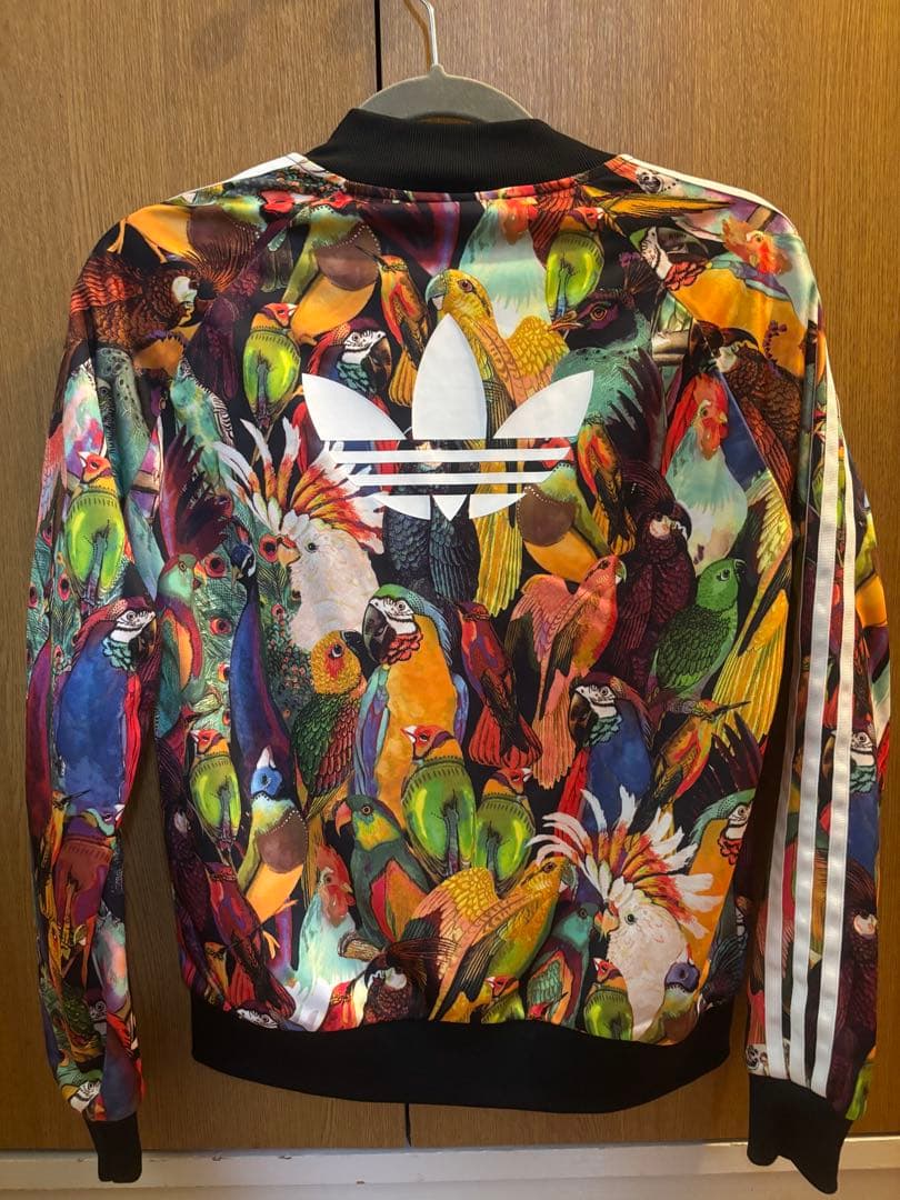 極美品 adidas ジャージ トラックジャケット 鳥 総柄 Lサイズ