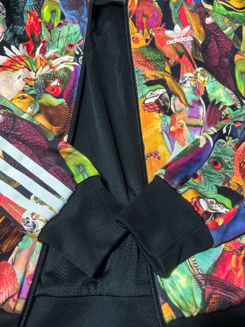 極美品 adidas ジャージ トラックジャケット 鳥 総柄 Lサイズ