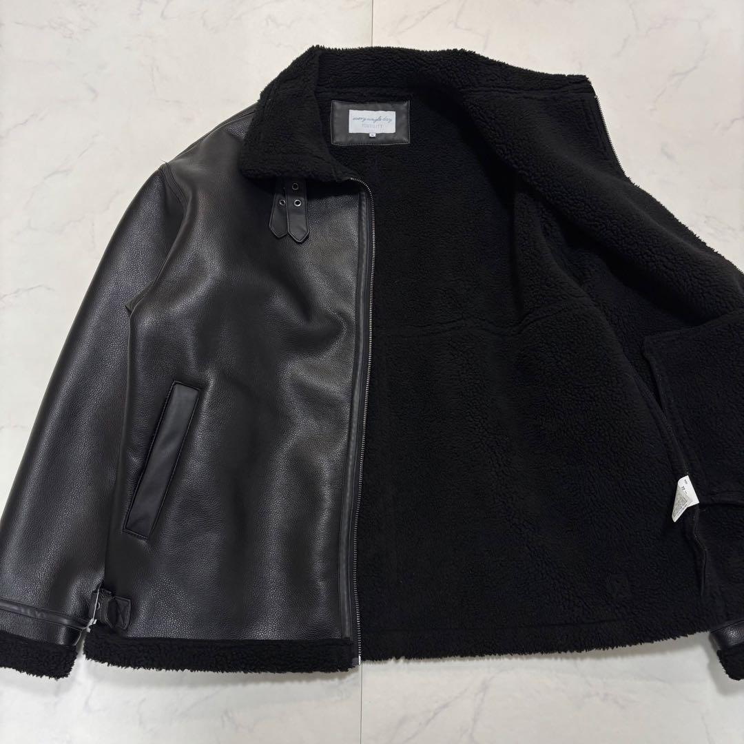 未使用級 B-3 フライトジャケット フェイクムートンジャケット ブラック