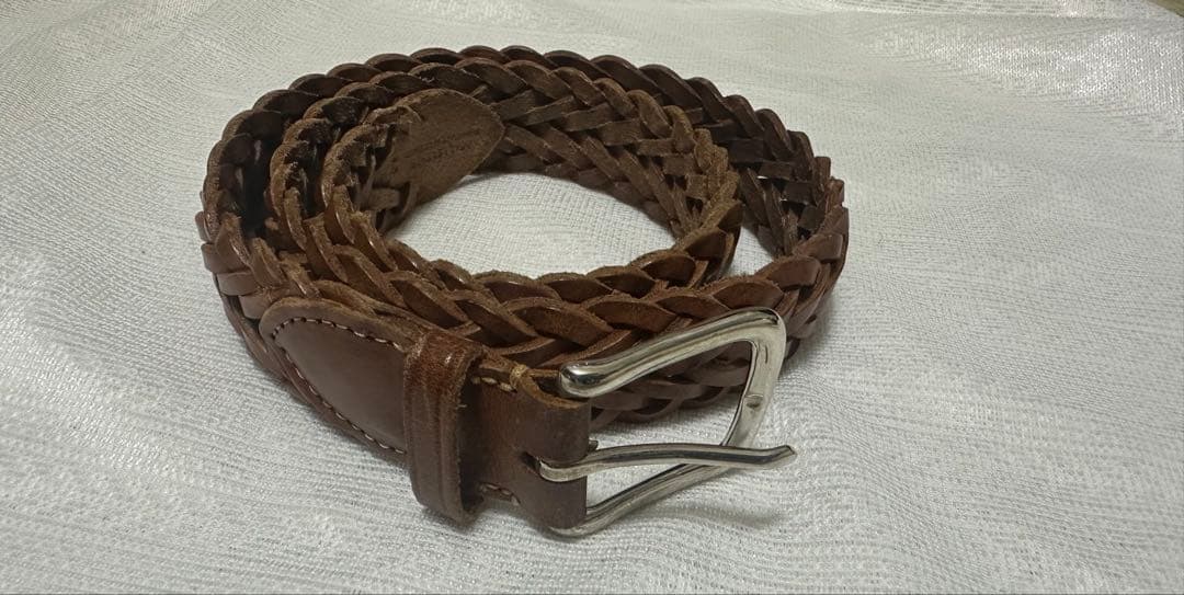 ま*る様 ホワイトハウスコックス　メッシュベルト レザー　英国製　ブラウン