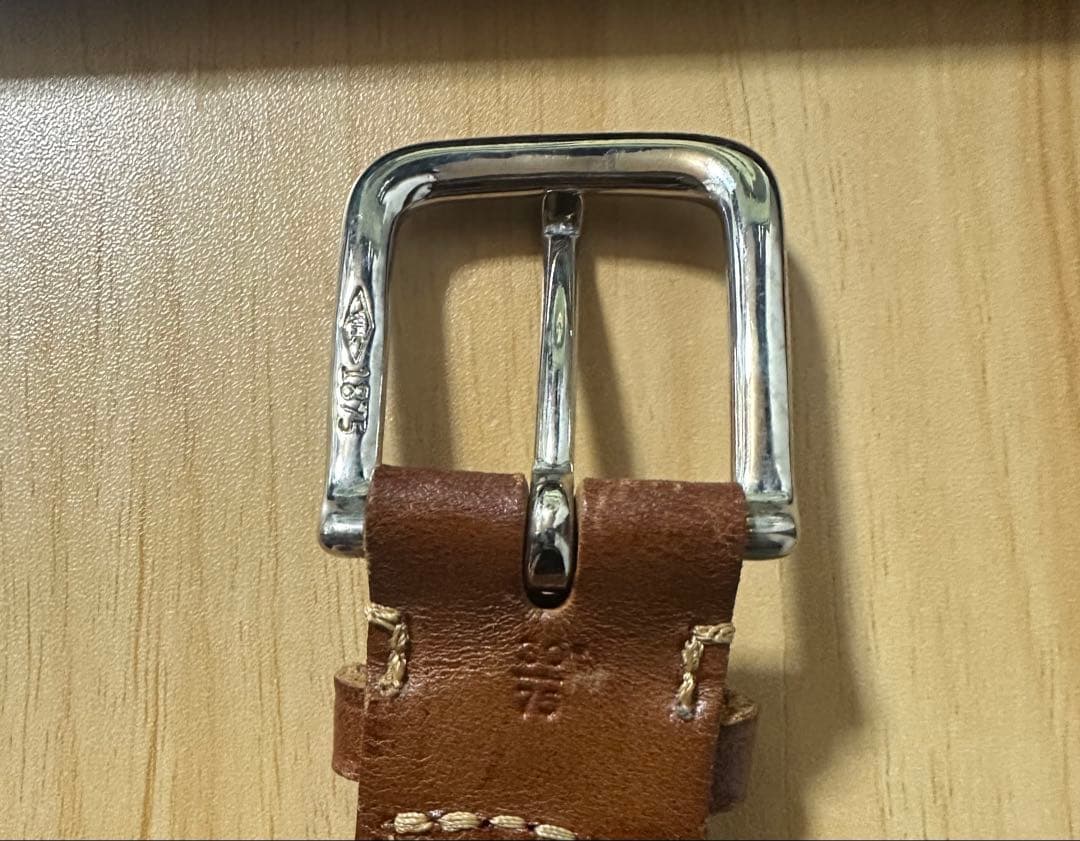 ま*る様 ホワイトハウスコックス　メッシュベルト レザー　英国製　ブラウン