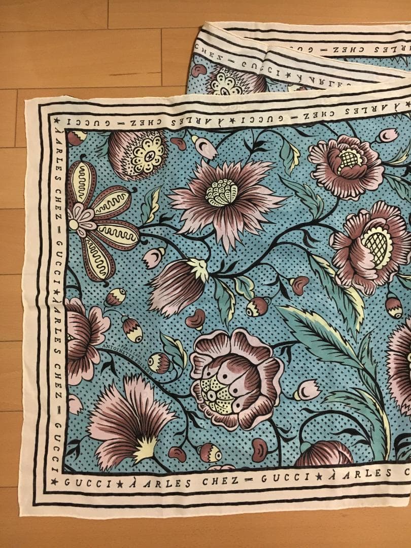 【美品】GUCCI グッチ スカーフ フローラル 花柄 シルク イタリア製