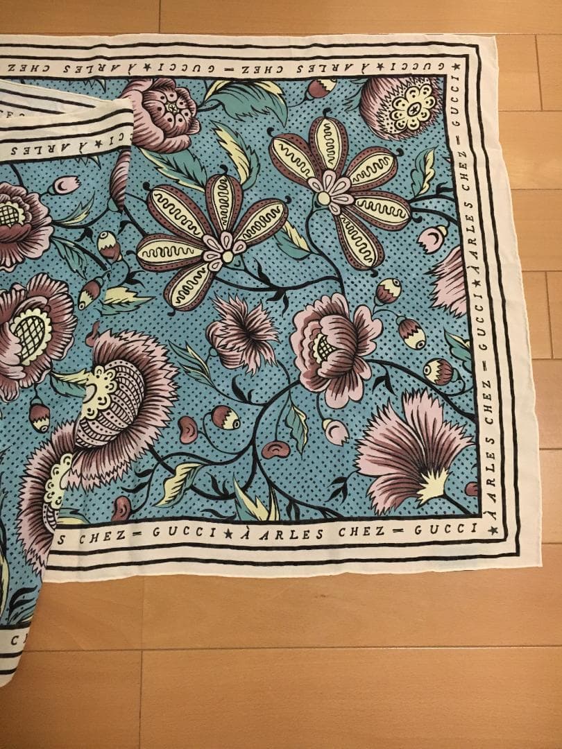 【美品】GUCCI グッチ スカーフ フローラル 花柄 シルク イタリア製