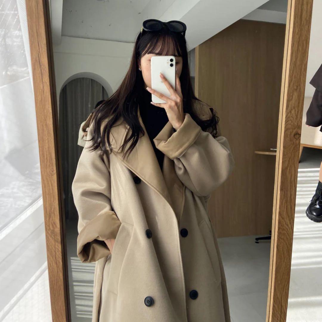 希少商品 RiLi judin スタンドカラーロングコート 冬服　ベージュ