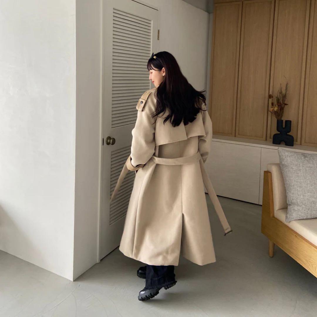 希少商品 RiLi judin スタンドカラーロングコート 冬服　ベージュ