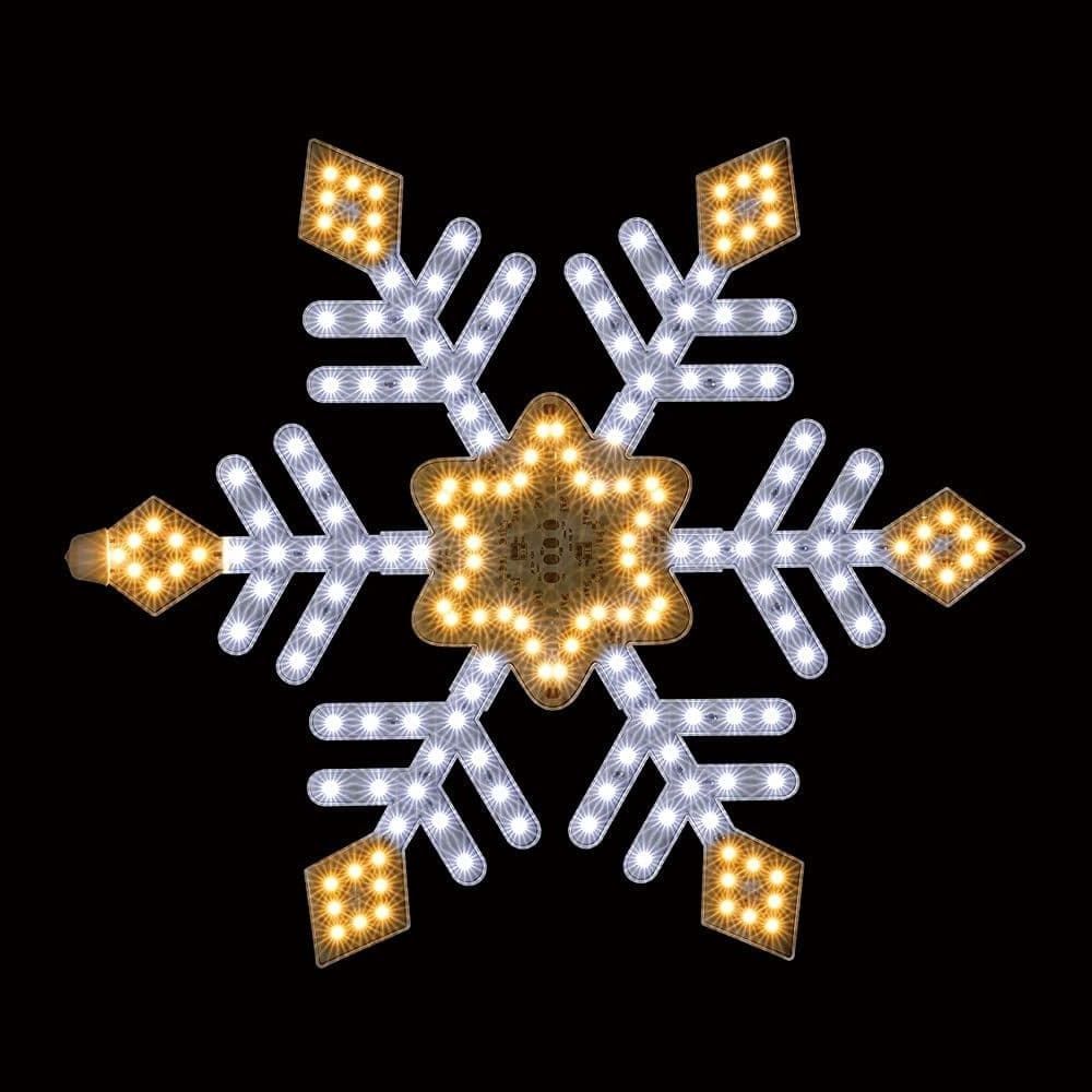 やまと工業 LEDイルミネーション スノーダイヤ 47cm ホワイトゴールド