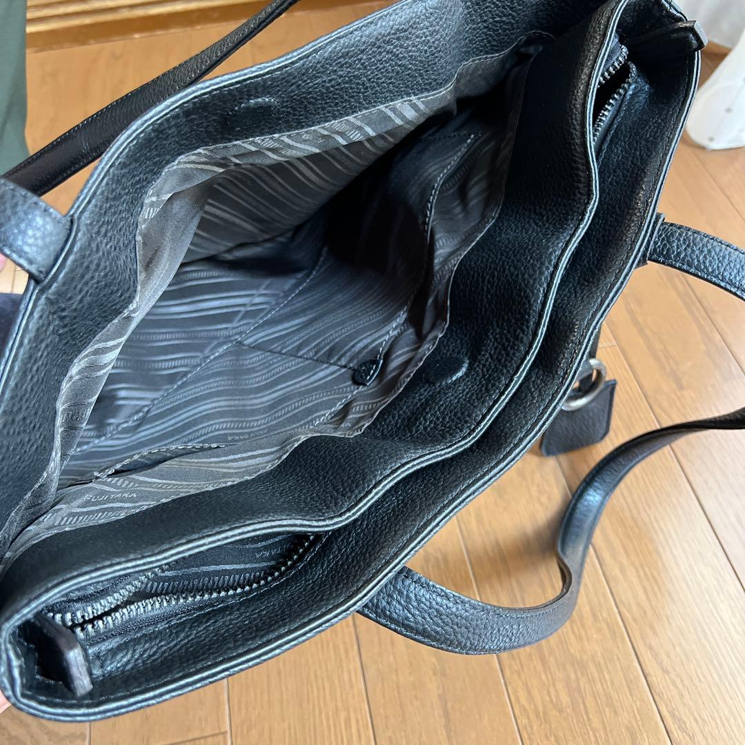 【美品】黒レザートートバッグ