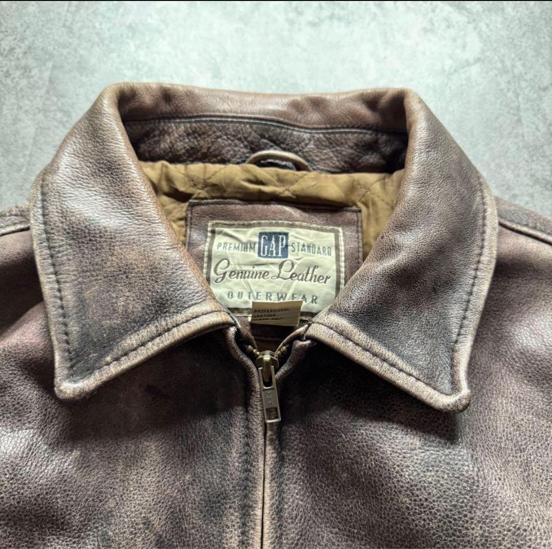 90s OLD GAP L シングルライダース　プレミアムスタンダード　レザー
