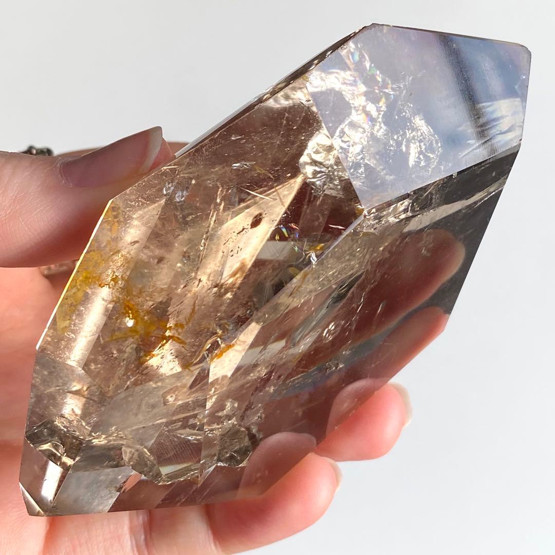【 ネパール産 ヒマラヤ 水晶 虹入り スモーキー クォーツ フリーカット 】