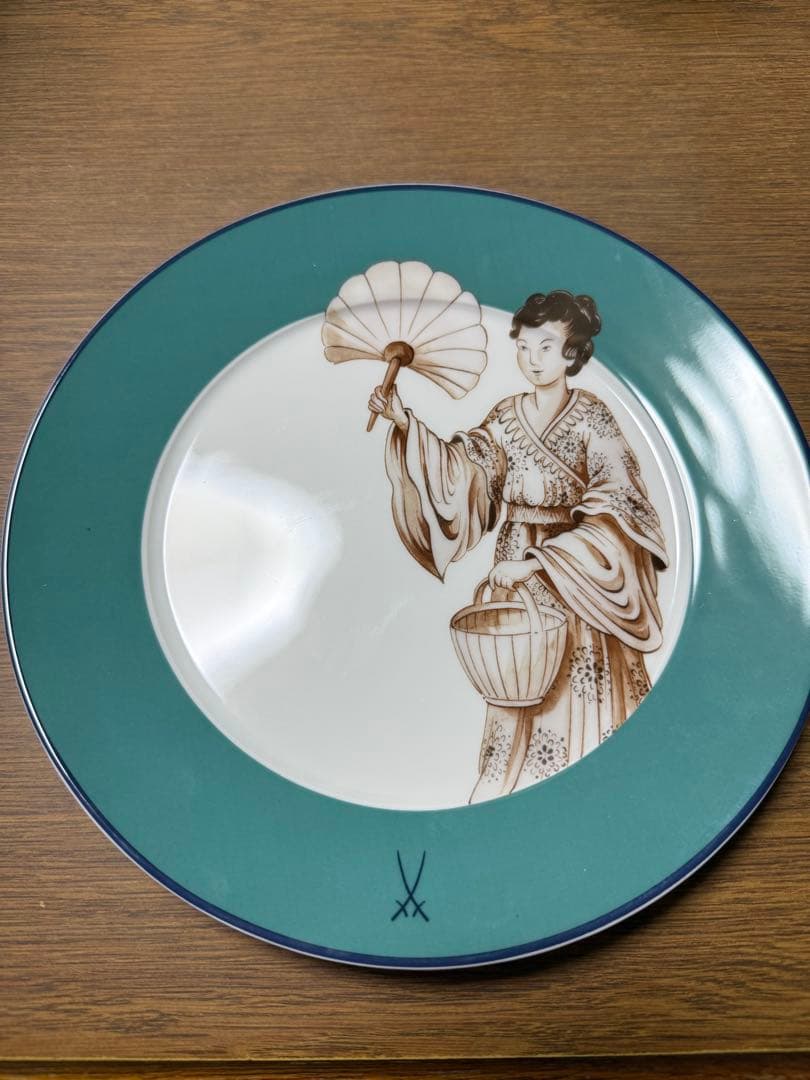 Meissen 女性イラストの陶磁器皿　22cm