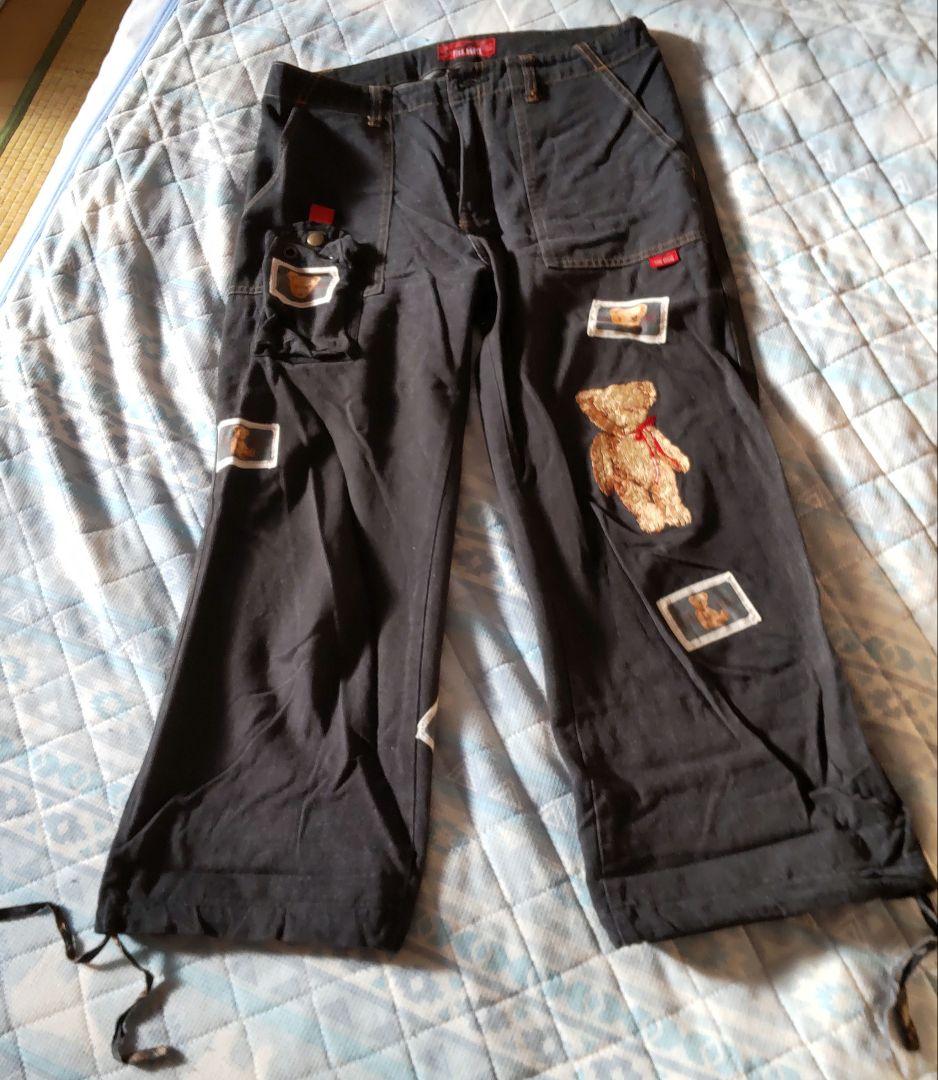 ピンクハウス クマさん 刺繍&ワッペン デニム パンツ レア pinkhouse