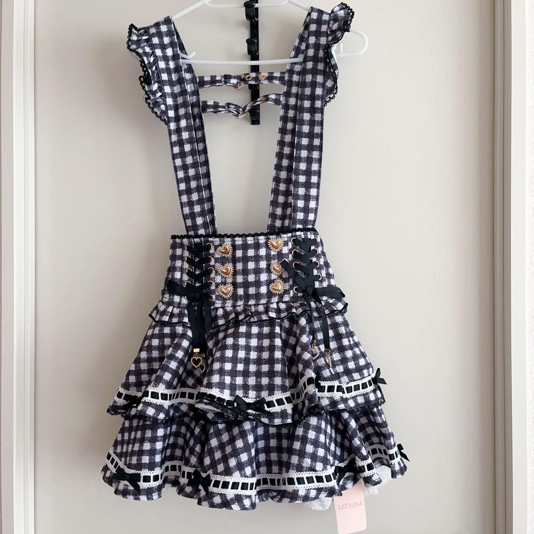 Liz Lisa はしごリボンチェックティアードスカパン