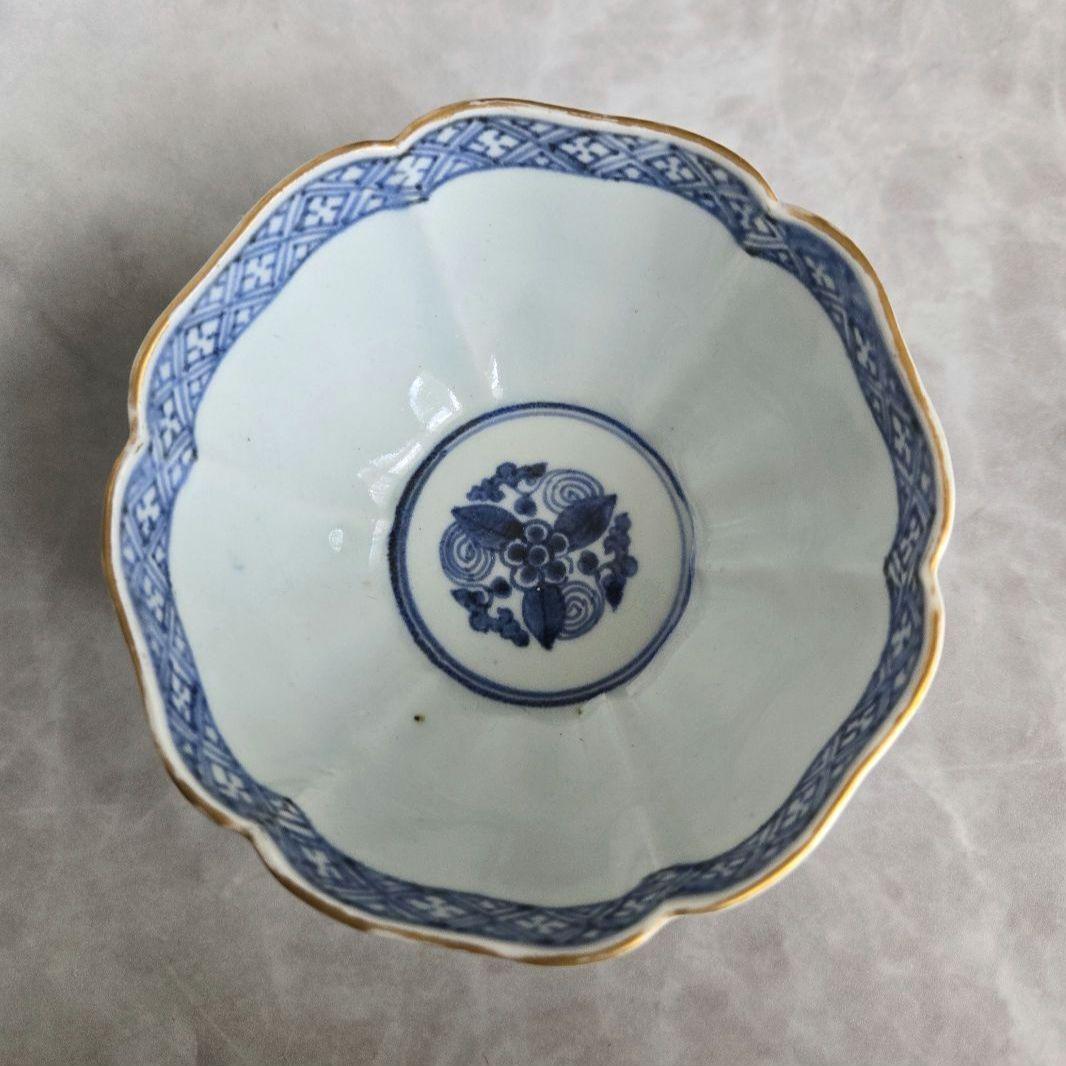 古伊万里　金彩　赤絵　染付　向付　江戸時代　骨董　金継ぎ　アンティーク