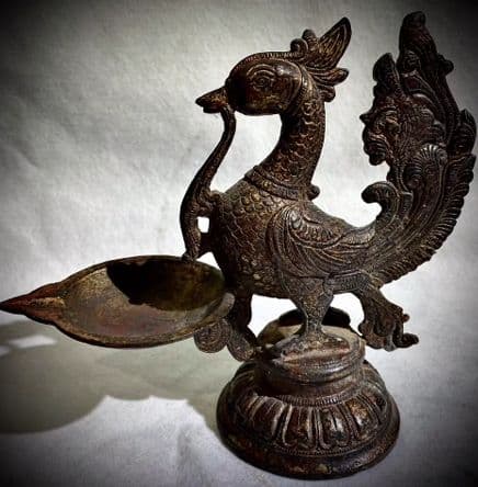 銅器 仏教 フェニックス燭台古美術 コレクション品 銅製 工芸品 彫刻装飾品置物