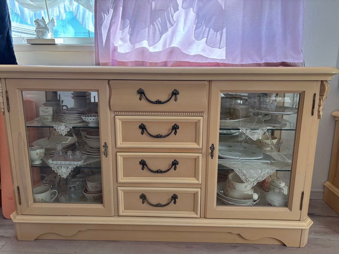 リンホーリン♡ ガラスサイドボード 美品 レア 大塚家具 飾り棚 リビング収納