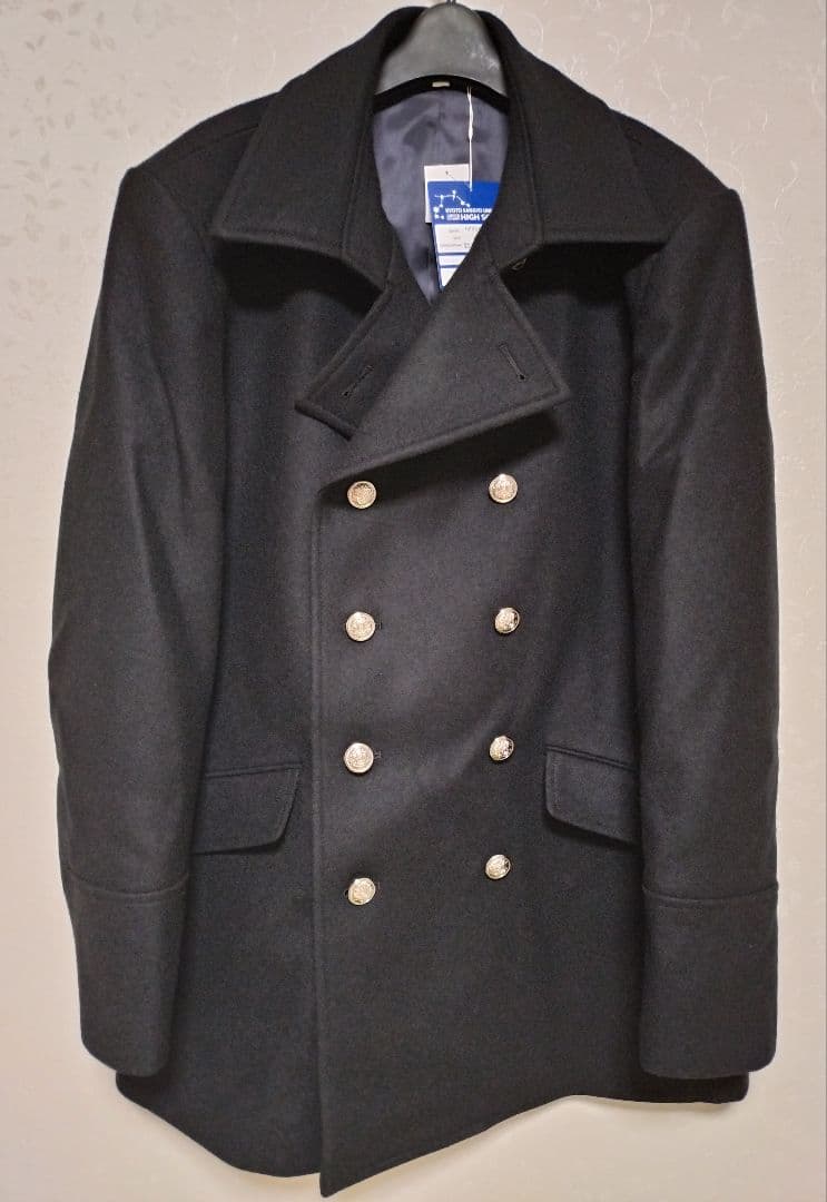 学校指定コート　黒のダブルブレストコート LL　京都産業大学附属高校