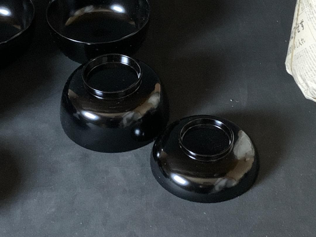 輪島塗 塩安製 黒真塗 飯椀 10客 共箱 茶懐石道具茶道具 903