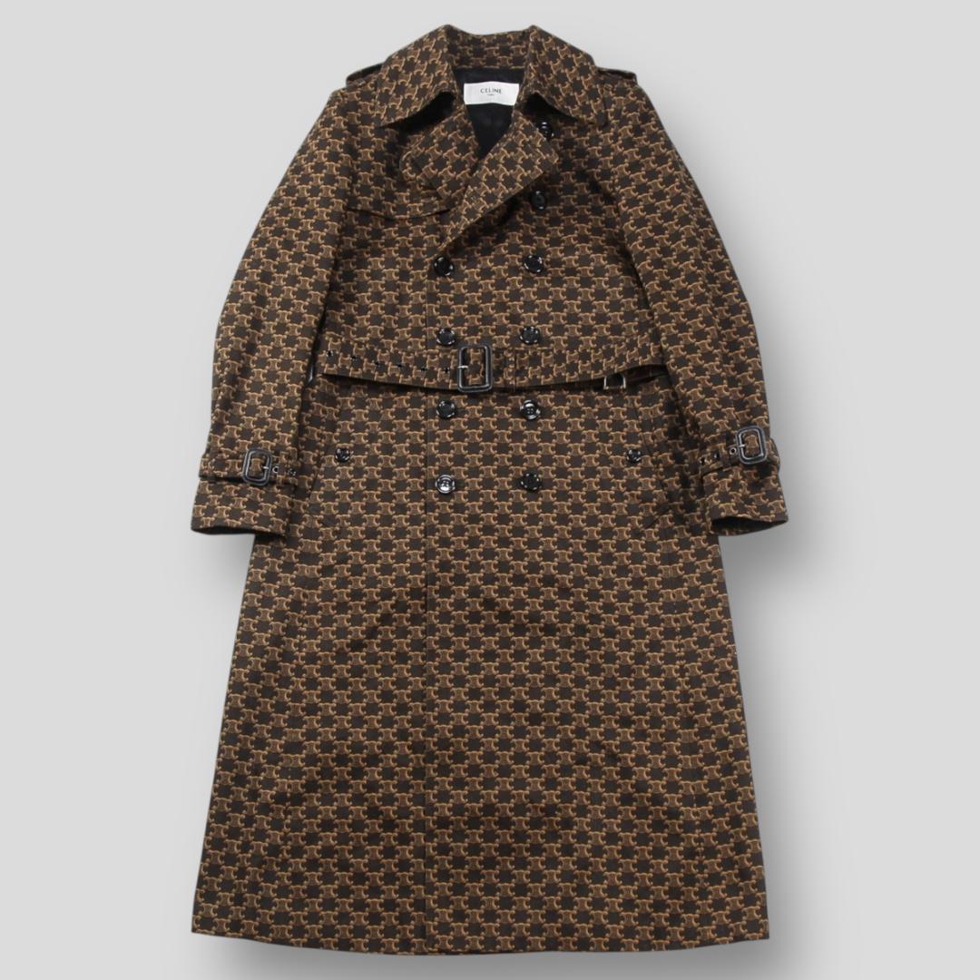 極美品 CELINE 21SS 70’S トレンチコート トリオンフ プリント