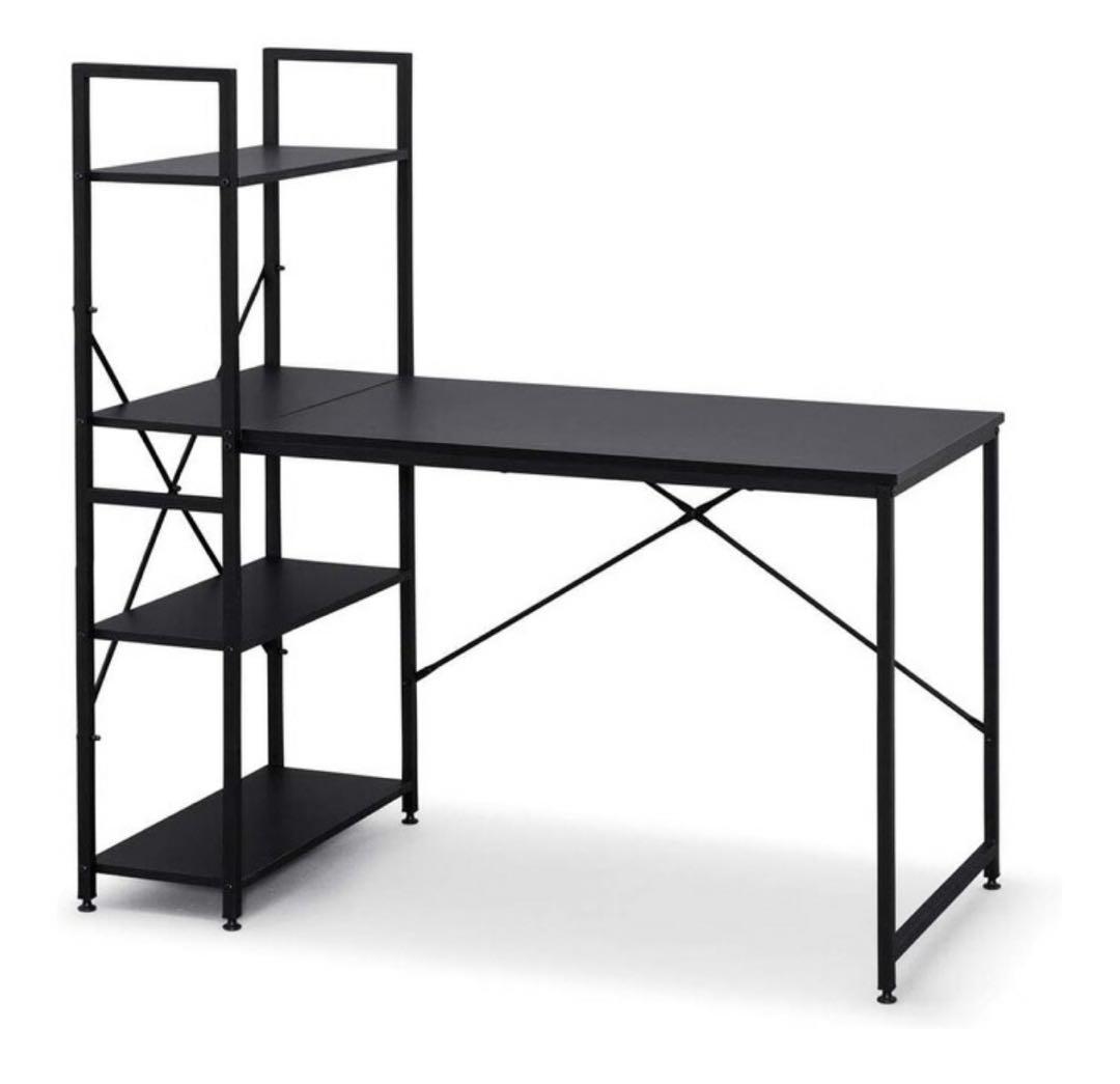 パソコンデスク　勉強机　収納ラック　収納棚　デスクラック　机　ブラック