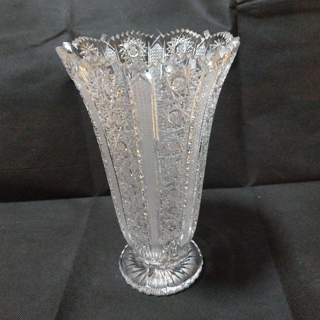 ボヘミア クリスタル 花瓶 大型