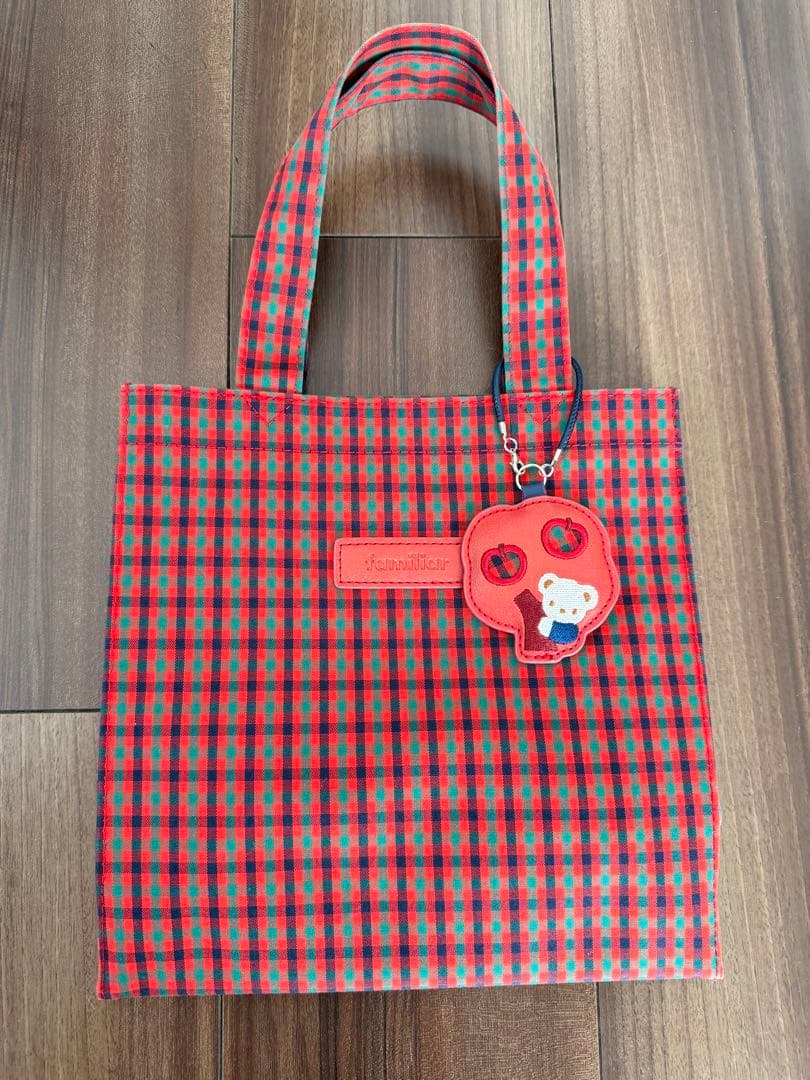 familiar チェック柄トートバッグ　小