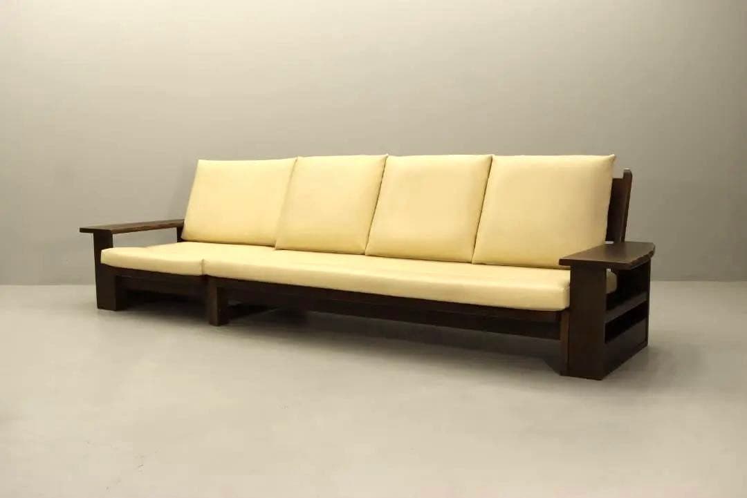 4人掛けソファ イバタインテリア セパレート 木製 ３人掛け 日本製 合皮