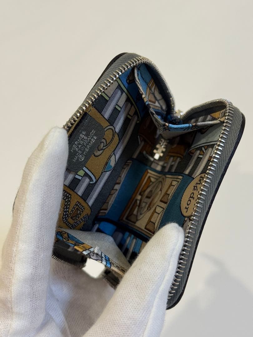 ほぼ未使用 W刻印 HERMES アザップ ミニ シルクイン ケース