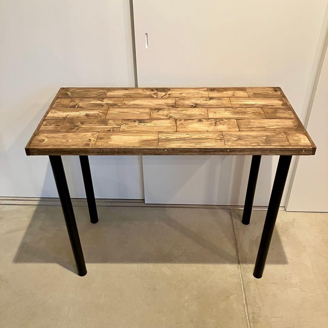 1/29まで！インダストリアル！無垢材のカフェテーブル【ハンドメイド家具】