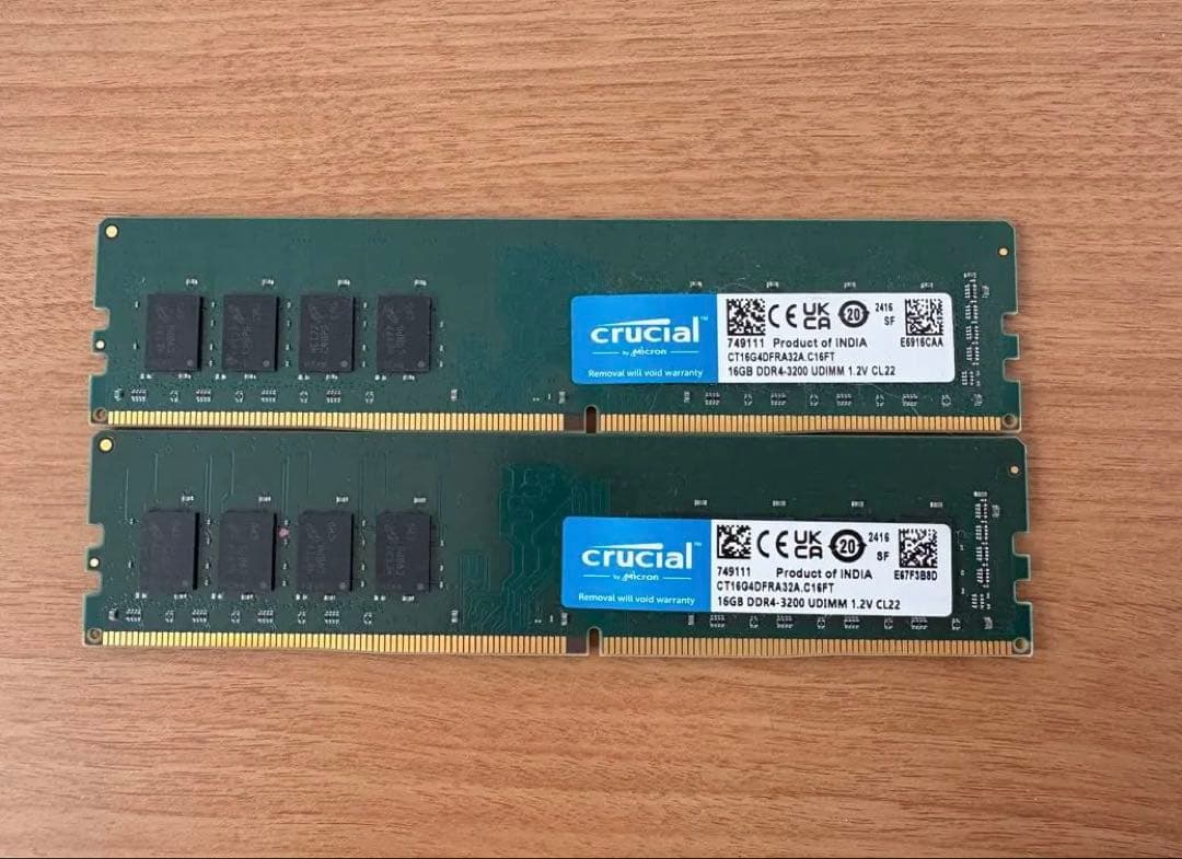 Crucial 32GB 16GBx2 DDR4 3200 メモリ