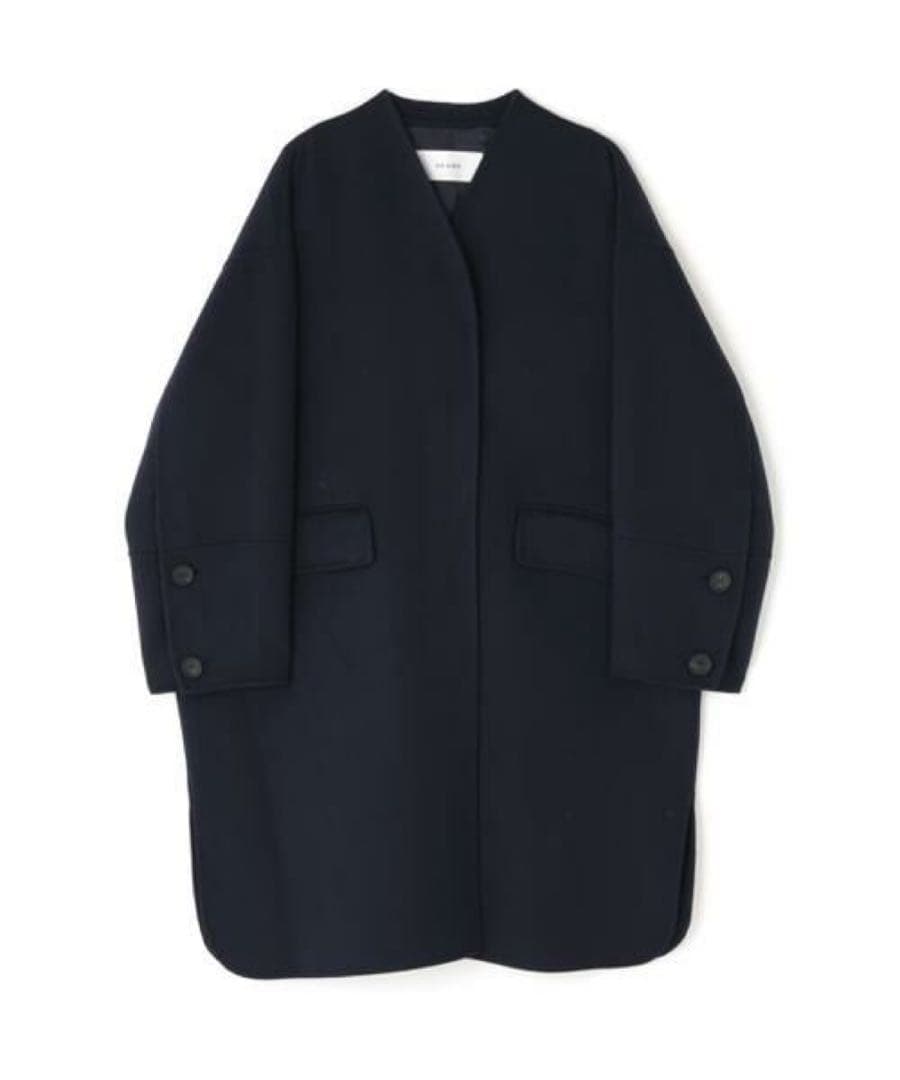 ADORE ソリッドウールリバーノーカラーコート
