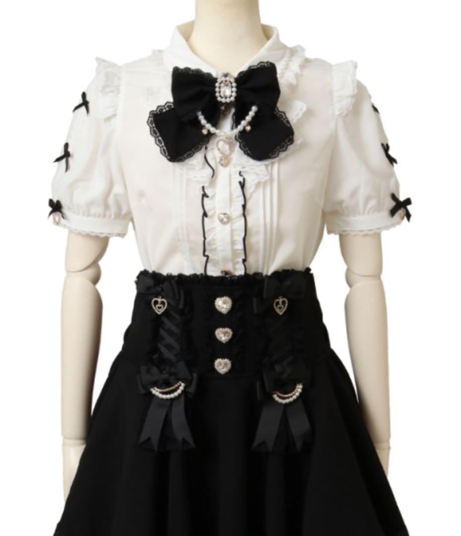 LIZLISA レーススラッシュスリーブブラウス フロントカシュクールスカート