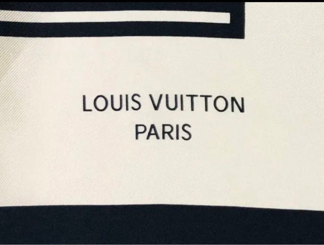 美品 LOUIS VUITTON ルイヴィトン スカーフ シルク しま模様