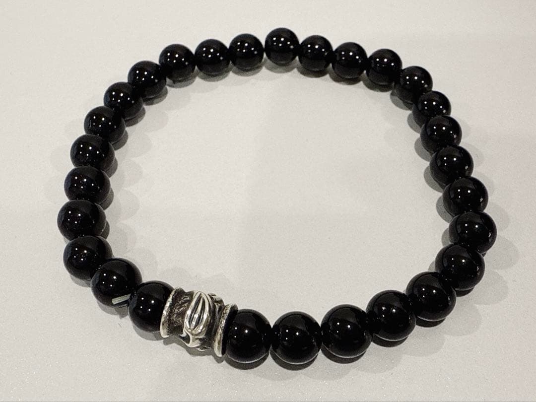 LONE ONES ホークビードS シャイニーオニキス 6mmブレスレット