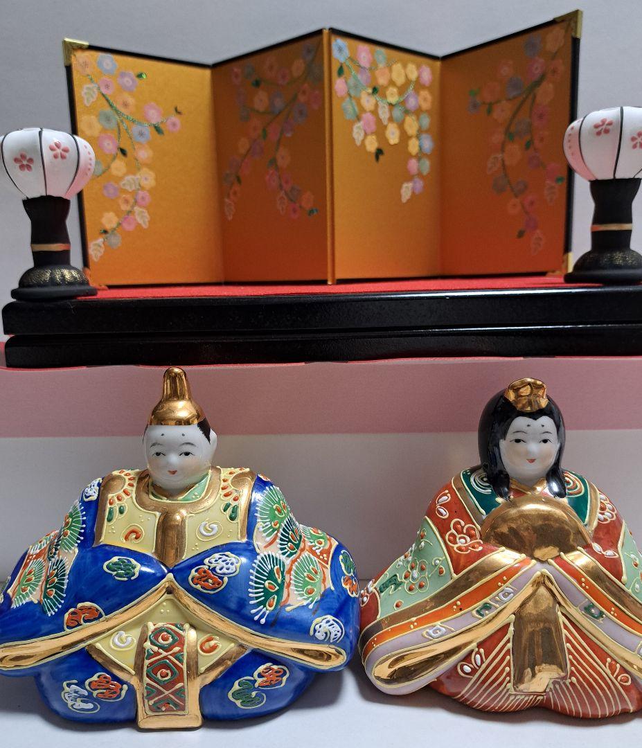 k-② 九谷焼 ひな人形 5号 親王飾り 清香作