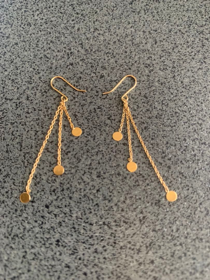 K18 3連チェーン ピアス