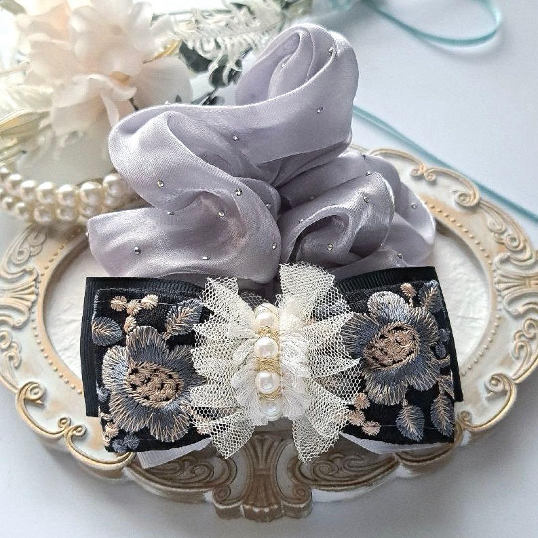 紅茶様お取引中⭐3102⭐❣️大人可愛い華やかアクセ❣️オリジナル✴インド刺繍