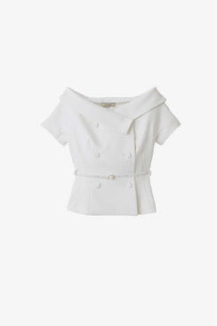 polaura オフショルカラーダブルボタンジャケット　ポローラ