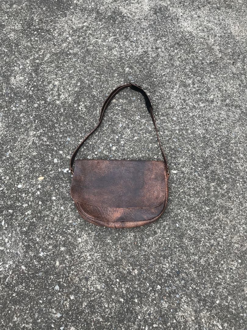 art brown レザー メール ショルダー バッグ アート ブラウン