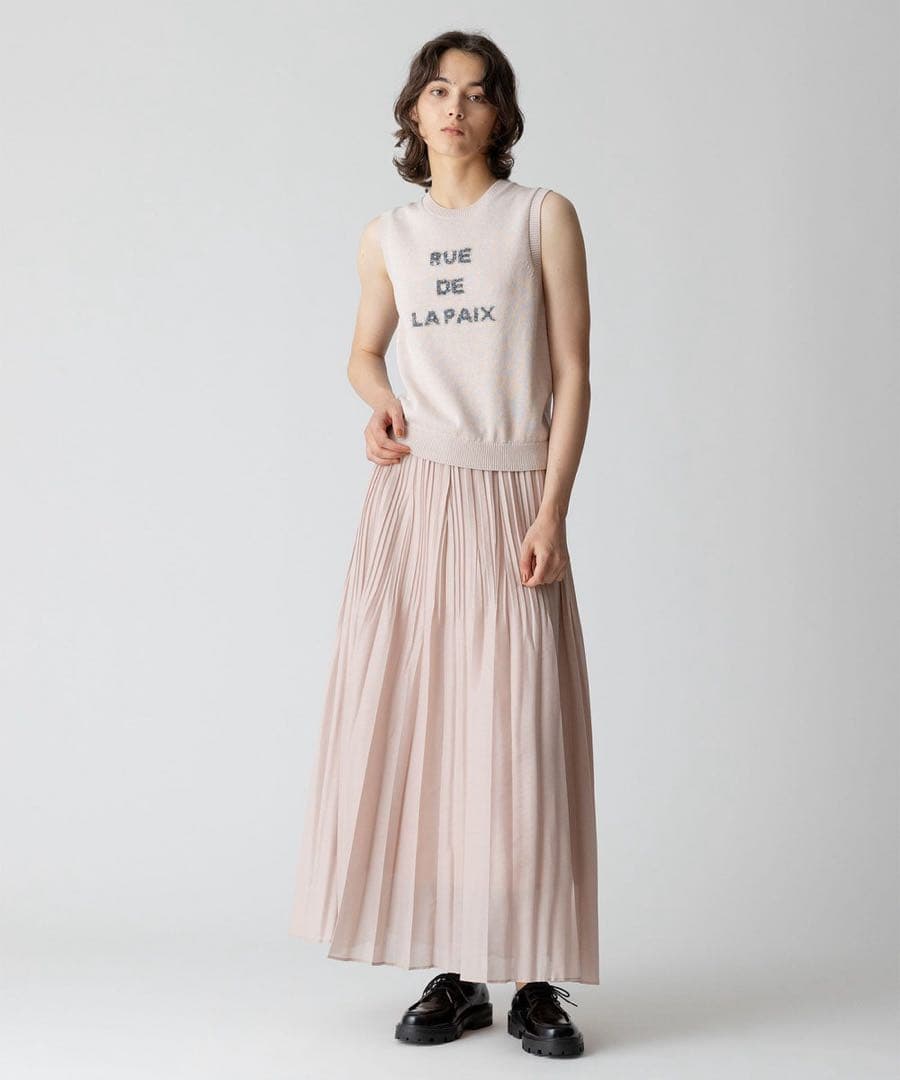 アルアバイル　オーガンジーフェードプリーツスカート　ピンク　ルルウィルビー