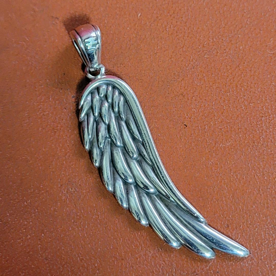 ビンテージ 矢沢永吉 YAZAWA フェザーモチーフ 925 トップ ネックレス