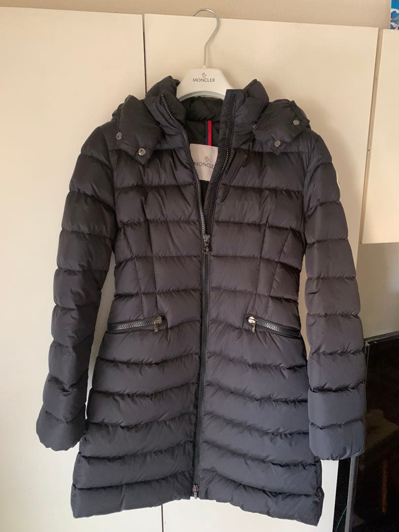 MONCLER ブラック ロングダウンジャケット